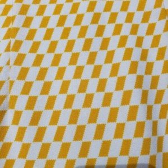 Retro Justfit Fashion Yellow Checkered Dress ~ 38 - Picture 4 of 6